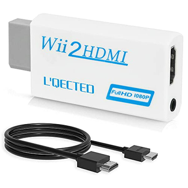 【送料無料】L'QECTED Wii To HDMI 変換アダプタ(1.5M HDMI接続ケーブルが付属します ) Wii専用HDMI コンバーター480p/720p/1080pに変換 3.5mmオーディオ-HDMI接続でWiiを1080pに変換出力-wii hdmi変換アダプター