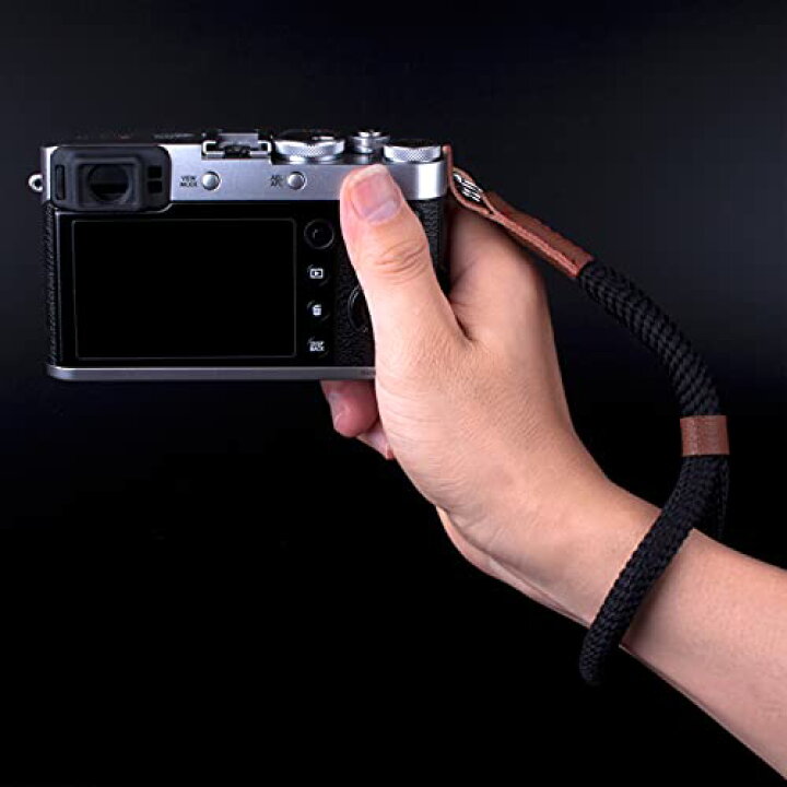 大特価!!】VKO カメラリストストラップ ハンドストラップ ミラーレス コンパクトカメラ用 (黒色) メモリーカードケース 