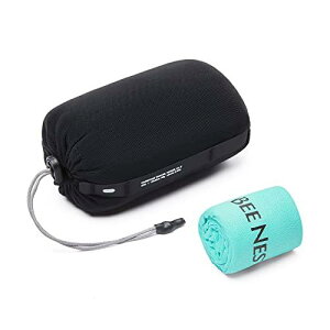 BeeNesting 速乾タオル スポーツタオル マイクロファイバータオル 軽量 吸水 コンパクト 収納袋付き 旅行 水泳 アウトドア 登山用 2枚セット (2XL+S,ミントグリーン)