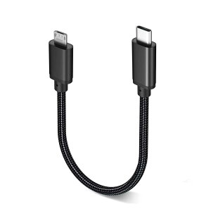 Type C Micro USB P[u 0.3m 1{Zbg Popolier (USB C to micro) OTGP[u 2.4Ao ^CvC }CN ^CvB [dP[u USB2.0 f[^] AndroidX}z ȂǂɑΉ (ubN)