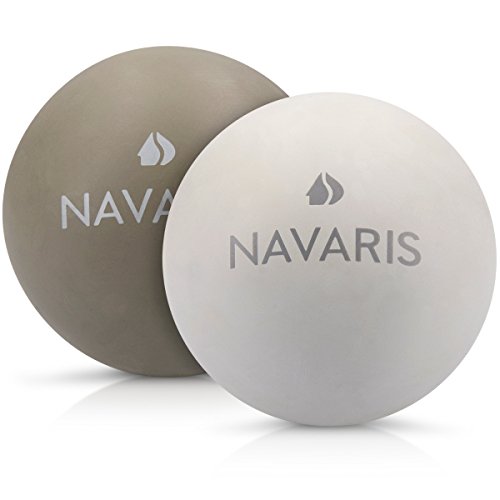 Navaris ストレッチボール 2個セット ラクロスボール ヨガボール トリガーポイント ボール 2つの硬さ ふくらはぎ 首 肩甲骨 グレー ライトグレー