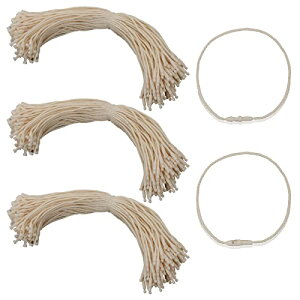 【送料無料】YOVOY タグ紐 棉 タグファスナー ブランドタグ つづりひも 棉 タグ糸 糸ループ?業務用タグ紐 ループロック ロック式 店舗?洋服 衣類 値札 300本セット (ベージュ)