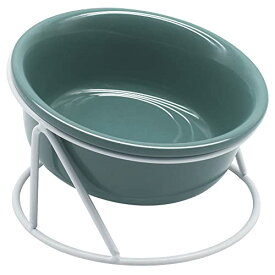 【送料無料】HeGeed 猫 食器 300ml 陶器製 15度の傾斜猫用フードボウル食べやすい取り外し式 頸椎を保護する 犬 食器 餌入れ 水入れ ペット食器 猫 犬 ペットウォーターボトル 吐き戻し防止 洗いやすい 電子レンジ・食器 洗浄機 対応 おやつ皿(グリーン)
