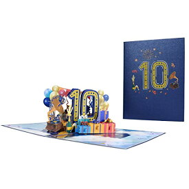 【送料無料】Magic Ants 10周年記念ポップアップカード、バースデーカード、10年目の結婚記念日カード、3Dグリーティングカード、10歳のバースデーカード、おめでとうカード