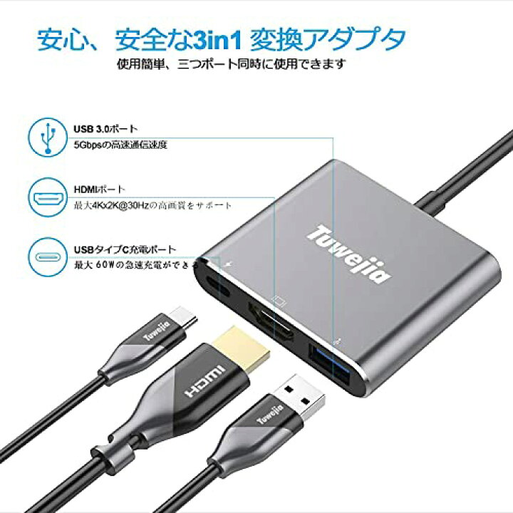 Tuwejia USB Type-C to HDMI変換ケーブル