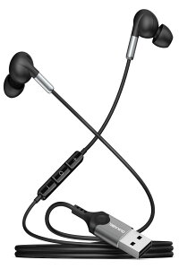 DuKabel 2M USB イヤホンマイク USBA ステレオ ヘッドセット 有線 両耳 音量調節 全指向性 人間工学 カナル型 ps4/ps5/pc/ノートパソコンゲーム 適用 Web会議 ブラック