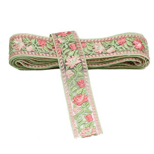 ZeniMart 刺繍 レース リボン 刺繍リボン 花柄 レースリボン レース裁縫 装飾 服装素材 手芸 長さ1.8m ハンドメイド資材 装飾 レース生地 カーテン レース 可愛い 誕生日 クリスマス ギフト (B)