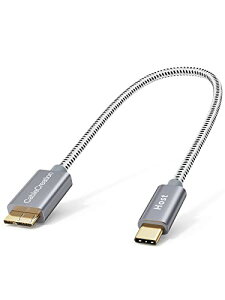 yztype c Othdd, CableCreation Type C to Micro-B 3.0 iGen 2 / 10Gjґg Micro USB 3.1 Type CP[u Apple MacbookiProj / Chromebook Pixel/HDDOtn[hhCu/gѓdbɑΉ O[ 0.3m