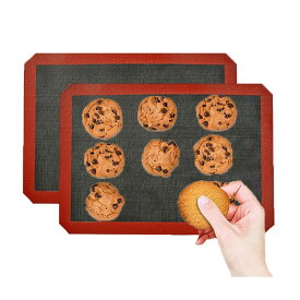 LOYELEY ベーキングマット 2枚セット 24*34cm クッキングシート シルパン オーブンシート製菓マット 耐熱 水洗い 繰り返し使用可 製菓道具 オーブン/電子レンジ対応