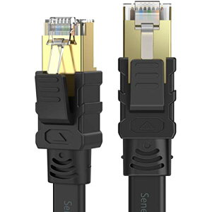 �y���������zSenetem CAT8�t���b�gLAN�P�[�u�� 1m 26AWG 40Gbps/2000MHz �J�e�S���[8 �������C���^�[�l�b�g�P�[�u�� RJ45 �c���܂�h�~ �u���b�N ���f�� ���[�^ PS3 PS4 PS5 Xbox���ɑΉ�