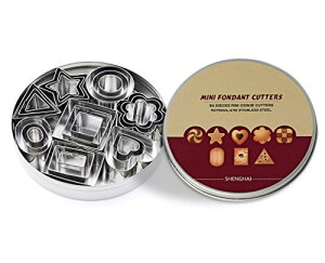 【送料無料】ShengHai クッキー型 多角形 星型 型抜き 製菓 手作り ベー キング ツール 食品グレード ステンレス鋼 (24個セット)