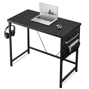 【送料無料】YeTom デスク 机 パソコンデスク pcデスク つくえ 幅80*奥行40cm シンプルワークデスク 収納袋付き勉強机 フック付き学習机 オフィスデスク モニターアーム取付対応 組立簡単 テレ