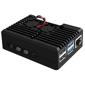 【送料無料】GeeekPi Raspbe rry Pi 4アーマーケース(デュアルファン付き)Raspbe rry Pi 4パッシブアルミニウム合金ケース(冷却ファン付き)Raspbe rry Pi 4 Model B 8gb/ 4gb / 2gbに適しています