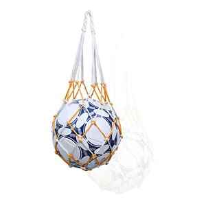 【送料無料】ALLVD 収納 サッカー/バレーボール/バスケットボール用 簡易ボールバッグ 網袋 持ち運び 保管用 (ホワイトイエロー)
