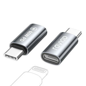 RAVIAD CgjO ^Cvc ϊA_v^ (2Zbg) PD 60W }[d Lightning USB-C ϊA_v^ A~O VRoh݌v iOS^CvCϊRlN^ CgjO to USB-C ϊA_