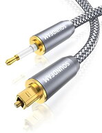 【送料無料】SOUNDFAM Mini 光デジタルケーブル, TOSLINK-ミニTOSLINKケーブル ナイロン編組 光角型-3.5m…