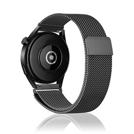 SeGinn Huawei Watch 4 46mm/ Huawei Watch 4 Pro 48mm/ HUAWEI WATCH Ultimate/ Huawei Watch Buds 対応 バンド 22MM 磁気 バックル付き ベルト ステンレス製交換バンド コンパチブル バンド Xiaomi Redmi Watch 3 Active/ Xiaomi Watch S1/ Xiaomi Mi Watch (ブラック)