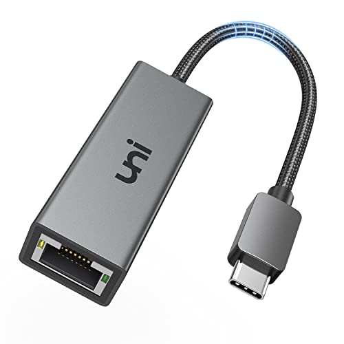 USB C LAN 有線LANアダプター USB3.0 Giga1000Mbps高速 uniaccessories USB-C to RJ45 ギガビットイーサネットThunderbolt3 タイプC LAN変換アダプタ「会社勤務対応」[グレー]