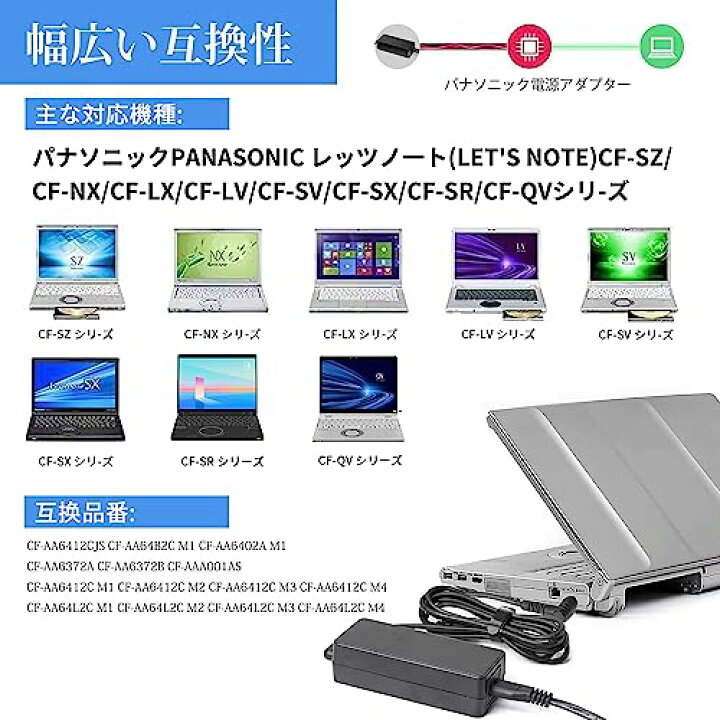 楽天市場】KFD 【PSE認証付/互換用ACアダプター】レッツノート AC 
