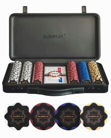SLOWPLAY Nash クレイポーカーチップセット 14g テキサスホールデム 300枚 [チップバリュー表記なし] と耐久性に ポリカーボネート製ケース ポーカープレイヤーへのギフト