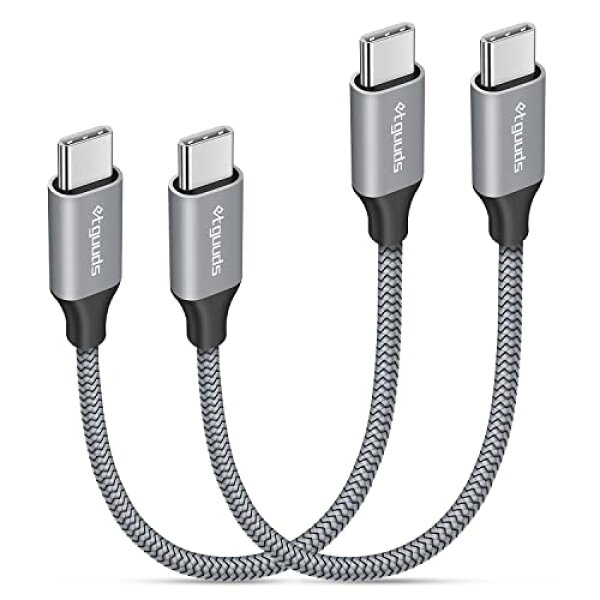 USB C ケーブル【0.15m 2本】etguuds タイプc ケーブル 短い pd対応 60W急速充電 Type c to Type c ケーブル 15cm CtoC ケーブル 短さ 高耐久ナイロンMacbook、iPad Mini 6/Pro/Air、Galaxy S23 Ultra S23 S22 S21 S20 S10 A53 M23、PixelなどUSB-C機器対応