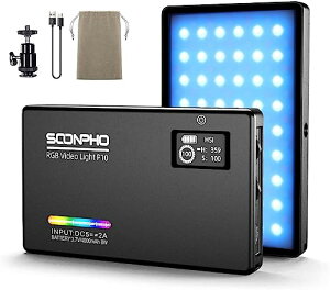 SOONPHO ledBepCg RGBrfICg ledƖBeCg 4400mAh 2500k-8500k CRI97+ iK [dob e[ ^ y ^LEDpl 12탂[h Ɩ ⏕Ɩ B/vlog/YouTube//