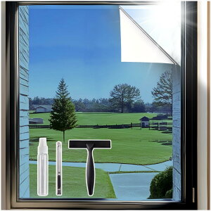 Coavas 遮光フィルム 遮光シート 断熱シート 窓 マジックミラー 目隠し 窓ガラスフィルム ミラーフィルム 窓 フィルム 外から見えない ガラス飛散防止フィルム 遮光断熱 uvカット 紫外線カッ