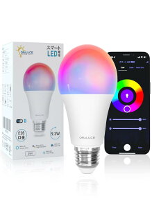 ORALUCE X}[g LEDd E26 60W F X}[gCg }`J[ 1600FRGB FdF Alexa/Google HomeΉ nusv u 戵t 1 LDA9F-E26