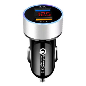 y2024Łzԍڏ[d ELYBYYLE for Ԃ̓d 2USB|[g d 4.8Ad }[d LEDfW^fBXv[ USBJ[`[W[ d12`24VԑΉ y iPhone & android & IQOS Ή