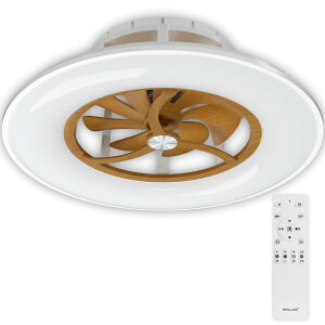 ORALUCE シーリングファンライト 10畳 ファン付き LEDシーリングライト 直径 56CM 4600lm 調光調色 間接照明 メモリー機能 風量調節・風向切替 サーキュレーター リモコン付き 木目調
