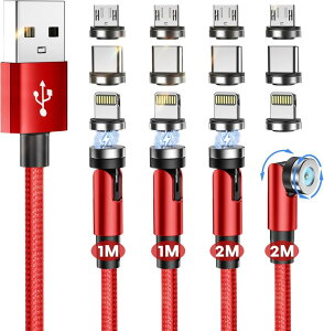 Nonfuf }Olbg [dP[u USB iPhone [4{g 1Mx2 2Mx2] 3in1 540°] イłP[u USB C Type-C Micro USB ^Cvc [d [dR[h  C RlN^ X}z [d (bh)