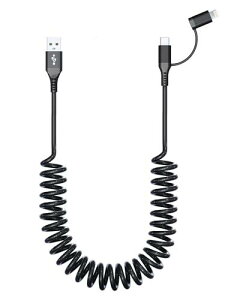 2in1 USB-A - USB-C  CgjOP[u J[R[hAMFiF & Apple Carplay & Android AutoΉ iPhone[dP[u 3A/2.4A[dƍf[^]P[uAiphone P[u Lk ϋviPhone15/14/13/