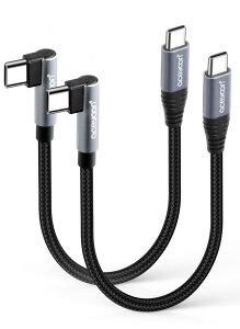 aceyoon USB C P[u Z 20cm Type-C L 2{ 100W }[d ^CvC PL^ 480Mbps f[^ ctoc P[u 90x  IX-IX 0.2M for iPhone15 V[Y for Galaxy ȂǂUSB-C X}z/^ubg/m[