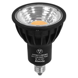 Aiwode E11 LED�X�|�b�g���C�g LED�d�� E11���� 5.5W(60W�`����) �����F5000K CRI95 ���邳550lm �����s�L�p90°�≏�ޗ��{��LED�d��(�u���b�N1�Z�b�g)