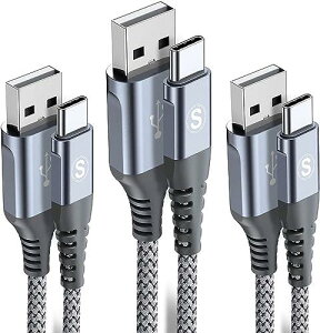 USB Type C P[uy3m+3m+3m/3{ZbgzSweguard USB-C & USB-A 3.1A USB C P[u}[d ^Cvc [dP[u iPhone 16,iPhone 15 Pro MAX, iPad Pro,Samsung Galaxy S24/S23/S22,Sony,Xiaomi,Huawei,Pixe,usb type c@Ή (D