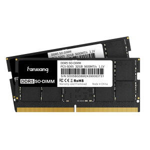 Fanxiang DDR5 64GB(2x32GB)5600MHz RAM m[gPCp m[gp\Rp Intel AMDΉ CL46 1.1V SODIMM 262s m[gp\RW[ Q[~OptH[}XƃX[Yȃ}`