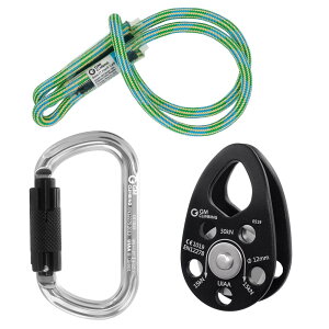 GM CLIMBING CE UIAA �F�� �q�b�` �X���b�N�e���f�B���O �v�[���[ �L�b�g�Z�b�g 30kN�}�C�N���v�[���[ �u�b�V���O�^�C�v & 8mm�v���[�W�b�N & 27kN O�^���b�L���O�J���r�i �Z�b�g �A�[�{���X�g �_�u��