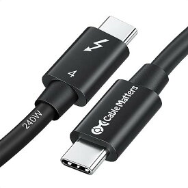 【Intel Thunderbolt 認証取得】Cable Matters Thunderbolt 4 ケーブル 0.3m 40 Gbps 8K 60Hz PD 240W充電 サンダーボルト 4ケーブル USB4とThunderbolt 3とUSB-Cと下位互換 ブラック, iPhone 15 iPhone 16 MacBook Air Pro iPad Pro/Air 他対応