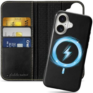 SHIELDON iPhone 16 ΉP[X 蒠^ 2in1 {v OR ӂ 16 gуJo[ Ռz J[h[ uX^h@\ }Olbg [RFIDubLO] Sʕی ACz 16 