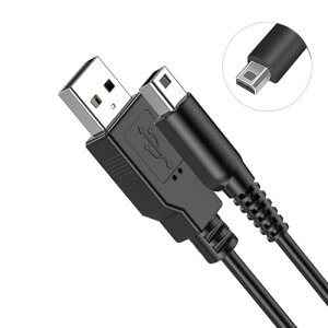 RuiMi New3DS �[�d�� 3DS USB �[�d�P�[�u�� �}���[�d �ϋv�� �Ή� New3DS/ New3DSLL /3DS /3DSLL/ i2DS /DSi/DSiLL/2DS�ȂǗp �f�[�^�]�� USB�d���R�[�h 1.2M(�u���b�N)
