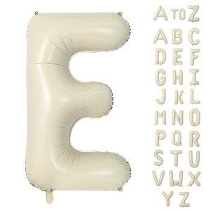 Lausatek アルファベット レター バルーン E 英語 文字 40インチ アルミ風船 大きい 組み合わせ 誕生日 バースデー 飾り付け イベント 記念日 パーティー 約90cm くすみホワイト