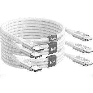 Aioneus iPhone [dP[u ^CvC 0.3m 1m 2m USB C CgjOP[u Type C LightningP[u iPhone [dR[h Lightning USB CP[u iC҂ iPhone 14 13 12 11 Pro Max Plus 8 7 6 SE