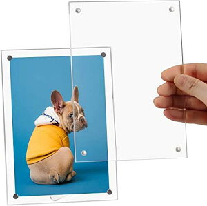 アクリルフォトフレーム フォトスタンド 2WAY写真立て お洒落 贈り物 ギフト 横縦置き兼用 額縁 L判 贈り物 マグネットタイプ賞状 ポスターフレーム 8インチ 冷蔵庫飾り 約 A5判(152*203MM)