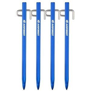 AVOFOREST 鍛造ペグ アルミ製 ペグ 超高強度 7A04アルミ合金 20cm/30cm 4本/8本セット ステンレス製フック 超軽量 錆びにくい テント用 タープ用 アウトドア/キャンプ 用品 岩場 砂浜 砂利 硬い土 芝