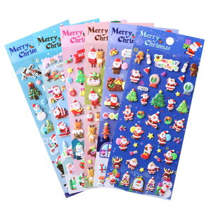 NALER クリスマス 飾り シール ご褒美シール 手帳シール 子供向けスッテカー 3D立体 クリスマスプレゼント 装飾 PVC 6枚セット