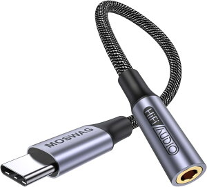 MOSWAG USB CwbhtHWbNϊA_v^AUSB C 3.5mm 34ɃwbhtHϊA_v^ DAC ϋvP[u Type-C 3.5mm 34ɃI[fBIϊA_v^ iPhone15/16/Pad/Mac/AndroidX}[gtH