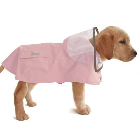 MAMORE 犬用レインコート ポンチョ カッパ ドッグ雨具 着脱簡単 防水 撥水 防風 反射材 フード付き 丈夫 軽量 速乾 小型犬 中型犬 大型犬 梅雨対策 散歩 防雨 通気 可愛い (XL-ピンク)