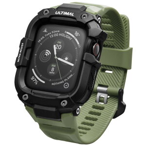 ULTIMAL �R���p�`�u�� Apple Watch �o���h �P�[�X 44mm 45mm 49mm �A�b�v���E�H�b�`�o���h TPU��̌^�A�b�v���E�H�b�`�J�o�[ �S�ʕی� �����Y �ϏՌ� �E���ȒP ����~�� �ϋv�� �����E�L�Y�h�~ ���蕨 i