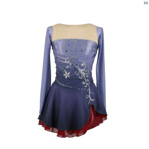 フィギュアスケート 衣装 ZAGITOVA フィギュア スケート パフォーマンス 服 子供用 スカート大歳 競技 グレード 試験 グレーグラデーション コス テン