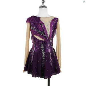 フィギュアスケート 衣装 ザギ トワ ガールズ フィギュア スケート パフォーマンス 服 スカート 子供用大歳 競技 試験 パープル グラデーション